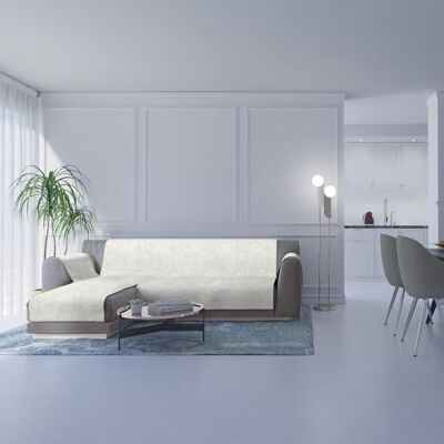 Italian Bed Linen Glamour Funda para sofá Antideslizante con Chaise Longue Izquierda, Color Crema, 240 cm Italian Bed Linen Glamour Funda para sofá Antideslizante con Chaise Longue Izquierda, Color Crema, 240 cm