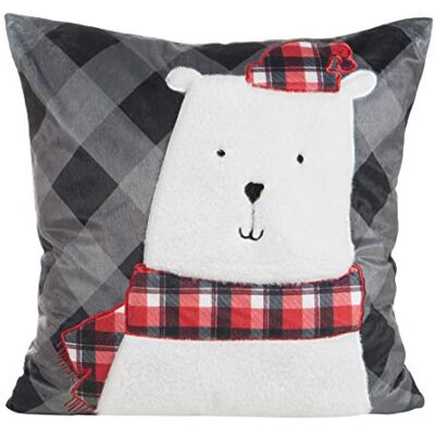 Eurofirany Fundas de cojín para sofá, para Navidad, diseño de Ositos navideños, 2 Unidades, Gris Acero, 45 x 45 cm Eurofirany Fundas de cojín para sofá, para Navidad, diseño de Ositos navideños, 2 Unidades, Gris Acero, 45 x 45 cm