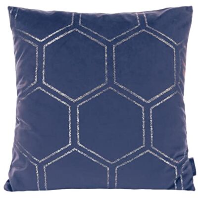 Eurofirany Elegantes Fundas de cojín de Terciopelo con Estampado, 45 x 45 cm, Funda de Terciopelo, Suave cojín para sofá, diseño de Miel, Azul Oscuro Eurofirany Elegantes Fundas de cojín de Terciopelo con Estampado, 45 x 45 cm, Funda de Terciopelo, Suave cojín para sofá, diseño de Miel, Azul Oscuro