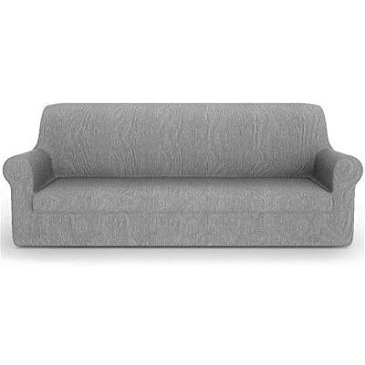 PETTI ARTIGIANI ITALIANI – Funda para sofá de 2 plazas, elástica, Gris, Tejido Jacquard, 100% Fabricada en Italia PETTI ARTIGIANI ITALIANI – Funda para sofá de 2 plazas, elástica, Gris, Tejido Jacquard, 100% Fabricada en Italia