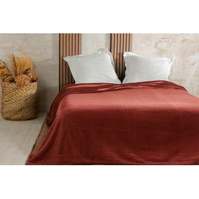 Linder Funda de Cama de Terciopelo gofrado (180 x 240 cm), Color Terracota Linder Funda de Cama de Terciopelo gofrado (180 x 240 cm), Color Terracota