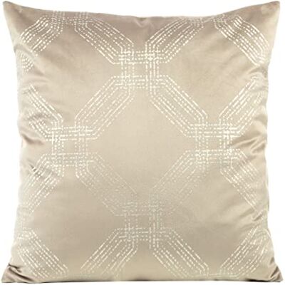 Eurofirany Elegantes Fundas de cojín de Terciopelo con Estampado, 45 x 45 cm, Funda de Terciopelo Suave, diseño Hexagonal, Color Crema Eurofirany Elegantes Fundas de cojín de Terciopelo con Estampado, 45 x 45 cm, Funda de Terciopelo Suave, diseño Hexagonal, Color Crema