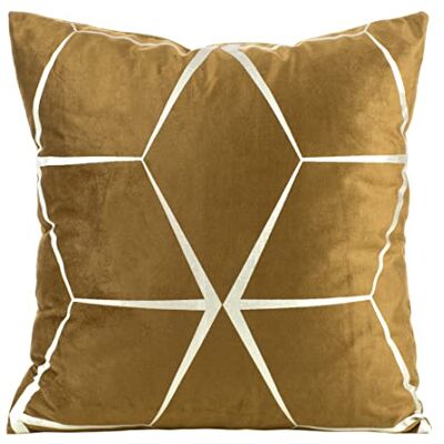 Eurofirany Elegantes Fundas de cojín de Terciopelo, Decorativas, con Estampado, 45 x 45 cm, Funda de Terciopelo, Suave cojín para sofá, diseño de Rombos, Amarillo Miel Eurofirany Elegantes Fundas de cojín de Terciopelo, Decorativas, con Estampado, 45 x 45 cm, Funda de Terciopelo, Suave cojín para sofá, diseño de Rombos, Amarillo Miel