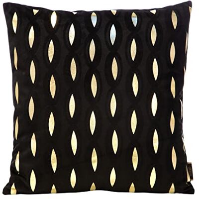 Eurofirany Elegante Funda de cojín de Terciopelo con Estampado, 45 x 45 cm, Funda de cojín de Terciopelo Suave, diseño Ovalado, Color Negro Eurofirany Elegante Funda de cojín de Terciopelo con Estampado, 45 x 45 cm, Funda de cojín de Terciopelo Suave, diseño Ovalado, Color Negro