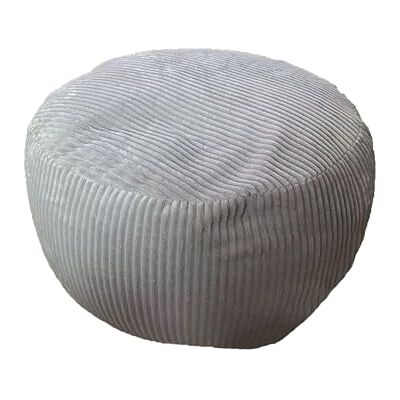 Relaxdays Puf , cordón, HxD: 25 x 35 cm, Relleno de poliestireno, cojín Redondo, hocker para Sala, Asiento, Gris Claro Relaxdays Puf , cordón, HxD: 25 x 35 cm, Relleno de poliestireno, cojín Redondo, hocker para Sala, Asiento, Gris Claro