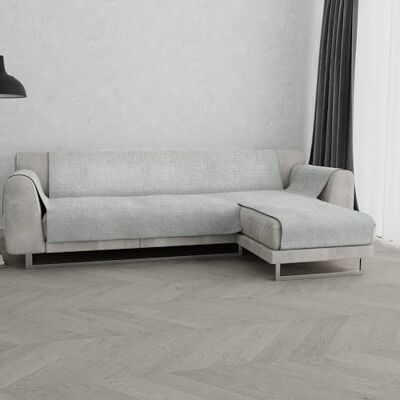 Italian Bed Linen Funda para sofá Antideslizante Comfort con Chaise Longue Derecha y reposabrazos Laterales, Fabricada en Italia, Funda para sofá de 290 cm, Color Gris Claro Italian Bed Linen Funda para sofá Antideslizante Comfort con Chaise Longue Derecha y reposabrazos Laterales, Fabricada en Italia, Funda para sofá de 290 cm, Color Gris Claro