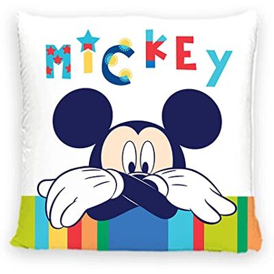 Disney Home Mickey Mouse – Cojín Decorativo con Relleno y Cremallera – 40 x 40 cm – Cojín con Relleno, Gran cojín Decorativo para sofá, salón, Dormitorio – Suave cojín Disney Home Mickey Mouse – Cojín Decorativo con Relleno y Cremallera – 40 x 40 cm – Cojín con Relleno, Gran cojín Decorativo para sofá, salón, Dormitorio – Suave cojín