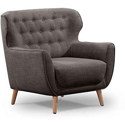 Cavadore Sillón Abby/Sillón clásico tapizado con Botones / 87 x 89 x 88 / Tejido Estructurado Gris Oscuro Cavadore Sillón Abby/Sillón clásico tapizado con Botones / 87 x 89 x 88 / Tejido Estructurado Gris Oscuro