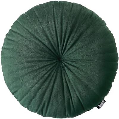 room99 Cojín Redondo de 45 cm, cojín Decorativo, Relleno de Felpa, cojín para sofá, Cama, sofá, salón, Decorativo, Terciopelo, Acolchado, Verde Oscuro room99 Cojín Redondo de 45 cm, cojín Decorativo, Relleno de Felpa, cojín para sofá, Cama, sofá, salón, Decorativo, Terciopelo, Acolchado, Verde Oscuro