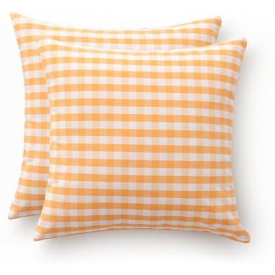 GAMUSI - Vichy 45x45 - Amarillo - Funda de cojín GAMUSI - Vichy 45x45 - Amarillo - Funda de cojín