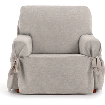 Eysa Valkiria Funda de sillón 1 Plaza con Lazos, para sillones de 80 cm-120 cm Respaldo orientativamente (Unos 55 cm 60 cm de sentada del sillón), Crudo. Eysa Valkiria Funda de sillón 1 Plaza con Lazos, para sillones de 80 cm-120 cm Respaldo orientativamente (Unos 55 cm 60 cm de sentada del sillón), Crudo.