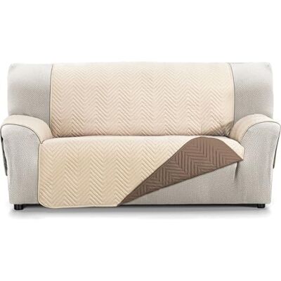 ECOMMERC3 Funda Sofá Reversible para Sofá 2 Plazas Funda Sofá Tacto Extrasuave y Máximo Acople Color Beige/Marrón ECOMMERC3 Funda Sofá Reversible para Sofá 2 Plazas Funda Sofá Tacto Extrasuave y Máximo Acople Color Beige/Marrón