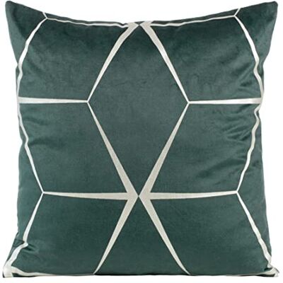 Eurofirany Elegantes Fundas de cojín de Terciopelo con Estampado, 45 x 45 cm, Funda de Terciopelo, Suave cojín para sofá, diseño de Rombos, Menta Oscura Eurofirany Elegantes Fundas de cojín de Terciopelo con Estampado, 45 x 45 cm, Funda de Terciopelo, Suave cojín para sofá, diseño de Rombos, Menta Oscura