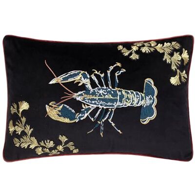 Paoletti Funda de cojín de Terciopelo Bordado Atlantica Negro 40x60cm Paoletti Funda de cojín de Terciopelo Bordado Atlantica Negro 40x60cm