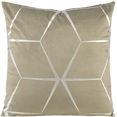 Eurofirany Elegantes Fundas de cojín de Terciopelo con Estampado, 45 x 45 cm, Funda de Terciopelo, Suave cojín para sofá, diseño de Rombos, Beige Oscuro Eurofirany Elegantes Fundas de cojín de Terciopelo con Estampado, 45 x 45 cm, Funda de Terciopelo, Suave cojín para sofá, diseño de Rombos, Beige Oscuro