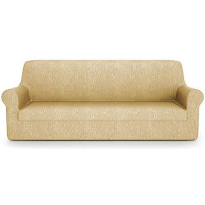 PETTI ARTIGIANI ITALIANI – Funda para sofá de 3 plazas, elástica, Amarilla, Tejido Jacquard, 100% Fabricada en Italia PETTI ARTIGIANI ITALIANI – Funda para sofá de 3 plazas, elástica, Amarilla, Tejido Jacquard, 100% Fabricada en Italia
