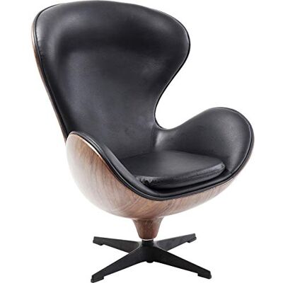 Kare Design sillón Giratorio Lounge, Negro/marrón, Giratorio 360°, Altura Asiento 40cm, Retro, Aspecto Cuero, Madera Maciza, salón, 106x82x73 cm (A/A/P) Kare Design sillón Giratorio Lounge, Negro/marrón, Giratorio 360°, Altura Asiento 40cm, Retro, Aspecto Cuero, Madera Maciza, salón, 106x82x73 cm (A/A/P)