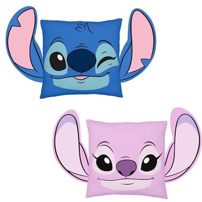 Disney Cojín con Forma Oficial Lilo y Stitch Almohada súper Suave Diseño Reversible “Chill” con Angel y Stitch decoración del Dormitorio o Sala de Estar Disney Cojín con Forma Oficial Lilo y Stitch Almohada súper Suave Diseño Reversible “Chill” con Angel y Stitch decoración del Dormitorio o Sala de Estar