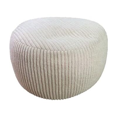 Relaxdays Puf , Corduroy, HxD: 35 x 50 cm, Relleno de poliestireno, cojín Redondo, Taburete para salón, puf, Beige Relaxdays Puf , Corduroy, HxD: 35 x 50 cm, Relleno de poliestireno, cojín Redondo, Taburete para salón, puf, Beige