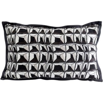 Kare Cojín de diseño Cut Pile, negro/blanco, funda extraíble con cierre de cremallera, con relleno, cojín decorativo, accesorio para el hogar, funda en aspecto de terciopelo, 50 x 30 cm (alto x ancho) Kare Cojín de diseño Cut Pile, negro/blanco, funda extraíble con cierre de cremallera, con relleno, cojín decorativo, accesorio para el hogar, funda en aspecto de terciopelo, 50 x 30 cm (alto x ancho)