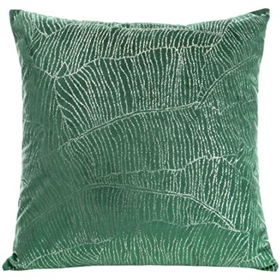 Eurofirany Fundas de cojín de Terciopelo Elegante con Estampado de 45 x 45 cm, Funda de cojín de Terciopelo Suave, cojín de sofá, Hojas de plátano, Verde Oscuro Eurofirany Fundas de cojín de Terciopelo Elegante con Estampado de 45 x 45 cm, Funda de cojín de Terciopelo Suave, cojín de sofá, Hojas de plátano, Verde Oscuro