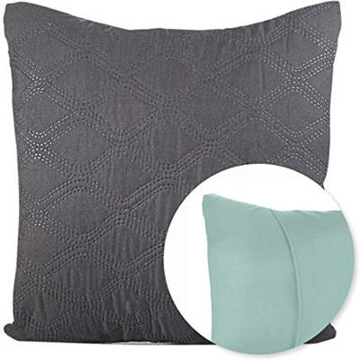 Eurofirany Design91 Fundas de cojín de Acero Gris Menta, Fundas de cojín de Dos Colores, Acolchadas, para Dormitorio, salón, Sencillo, 40 x 40 cm Eurofirany Design91 Fundas de cojín de Acero Gris Menta, Fundas de cojín de Dos Colores, Acolchadas, para Dormitorio, salón, Sencillo, 40 x 40 cm