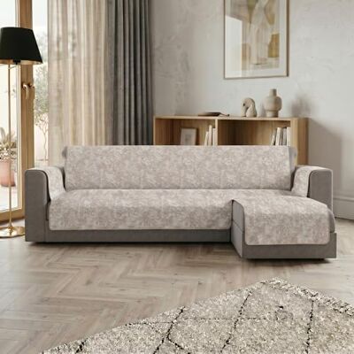 Italian Bed Linen Cubre sofá Glamour Chaise Longue Derecha Made in Italy – salvacochón con Fondo de Goma Antideslizante y reposabrazos, Asiento 290 cm, Protector de sofá Artesanal Lavable en Color Liso – Beige Italian Bed Linen Cubre sofá Glamour Chaise Longue Derecha Made in Italy – salvacochón con Fondo de Goma Antideslizante y reposabrazos, Asiento 290 cm, Protector de sofá Artesanal Lavable en Color Liso – Beige