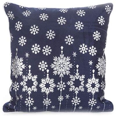 Eurofirany Fundas de cojín, Fundas de sofá, Fundas de cojín, Navidad, Copos de Nieve, decoración, Pack Doble, Juego de 2 Fundas de Almohada, Azul Marino, 40 x 40 cm Eurofirany Fundas de cojín, Fundas de sofá, Fundas de cojín, Navidad, Copos de Nieve, decoración, Pack Doble, Juego de 2 Fundas de Almohada, Azul Marino, 40 x 40 cm