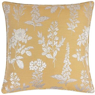 Wylder Nature Sophia Cojín de Jacquard Floral con Plumas - Dorado - 50 cm x 50 cm Wylder Nature Sophia Cojín de Jacquard Floral con Plumas - Dorado - 50 cm x 50 cm