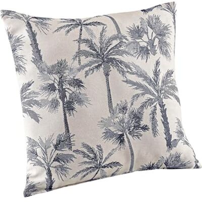 Linder Cojín Completo con diseño de Palmera de Hilos reciclados, Tejido y teñido en Francia, Estilo Vegetal, Negro y Sombra, Acabado con Cremallera, 67% poliéster, 31% algodón, 2% Otras Fibras Linder Cojín Completo con diseño de Palmera de Hilos reciclados, Tejido y teñido en Francia, Estilo Vegetal, Negro y Sombra, Acabado con Cremallera, 67% poliéster, 31% algodón, 2% Otras Fibras