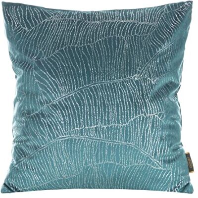 Eurofirany Elegante Funda de cojín de Terciopelo con impresión de 45 x 45 cm, Funda de cojín de Terciopelo Suave, cojín de sofá, Hojas de plátano, Turquesa Oscuro Eurofirany Elegante Funda de cojín de Terciopelo con impresión de 45 x 45 cm, Funda de cojín de Terciopelo Suave, cojín de sofá, Hojas de plátano, Turquesa Oscuro