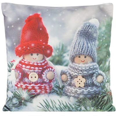 Eurofirany Fundas de cojín aterciopeladas para sofá, Navidad, 2 Unidades, Color Rojo y Azul, 40 x 40 cm Eurofirany Fundas de cojín aterciopeladas para sofá, Navidad, 2 Unidades, Color Rojo y Azul, 40 x 40 cm