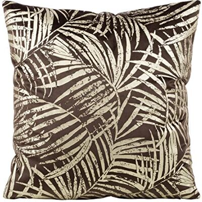 Eurofirany Elegantes Fundas de cojín de Terciopelo con Estampado, 45 x 45 cm, Funda de Terciopelo, Suave cojín para sofá, diseño de Hojas, Color café Eurofirany Elegantes Fundas de cojín de Terciopelo con Estampado, 45 x 45 cm, Funda de Terciopelo, Suave cojín para sofá, diseño de Hojas, Color café