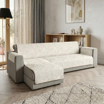 Italian Bed Linen Cubre sofá Glamour Chaise Longue Izquierda Made in Italy – salvacochón con Fondo de Goma Antideslizante y reposabrazos, Asiento 290 cm, Protector de sofá Artesanal Lavable en Color Liso – Panna Italian Bed Linen Cubre sofá Glamour Chaise Longue Izquierda Made in Italy – salvacochón con Fondo de Goma Antideslizante y reposabrazos, Asiento 290 cm, Protector de sofá Artesanal Lavable en Color Liso – Panna