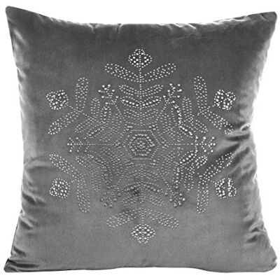 Eurofirany Fundas de cojín de Terciopelo para sofá, Navidad, Piedras, Copos de Nieve, 2 Unidades Eurofirany Fundas de cojín de Terciopelo para sofá, Navidad, Piedras, Copos de Nieve, 2 Unidades