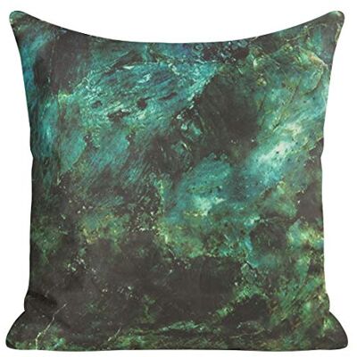 Eurofirany Funda de cojín para sofá, decoración de Habitaciones, Elegante y Noble, Terciopelo Exclusivo mármol, Turquesa + Negro, 45 x 45 cm, 2 Eurofirany Funda de cojín para sofá, decoración de Habitaciones, Elegante y Noble, Terciopelo Exclusivo mármol, Turquesa + Negro, 45 x 45 cm, 2