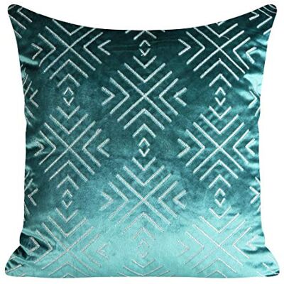 Eurofirany Funda de cojín para sofá, sofá, Cama, decoración de Habitaciones, Elegante, Exclusiva, Terciopelo, patrón geométrico, Turquesa, 43 x 43 cm, 2 Unidades Eurofirany Funda de cojín para sofá, sofá, Cama, decoración de Habitaciones, Elegante, Exclusiva, Terciopelo, patrón geométrico, Turquesa, 43 x 43 cm, 2 Unidades