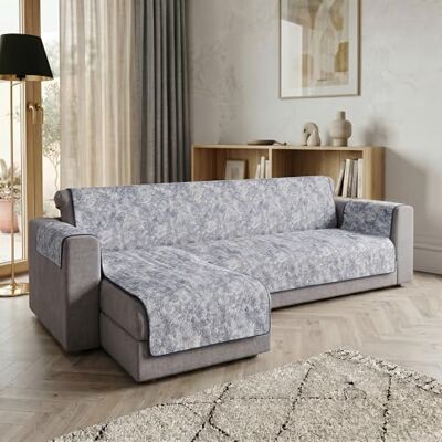 Italian Bed Linen Cubre sofá Glamour Chaise Longue Izquierda Made in Italy – salvacochón con Fondo de Goma Antideslizante y reposabrazos, Asiento 240 cm, Protector de sofá Artesanal Lavable en Color Liso – BLU Scuro Italian Bed Linen Cubre sofá Glamour Chaise Longue Izquierda Made in Italy – salvacochón con Fondo de Goma Antideslizante y reposabrazos, Asiento 240 cm, Protector de sofá Artesanal Lavable en Color Liso – BLU Scuro