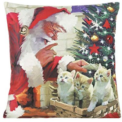 Eurofirany Fundas de cojín aterciopeladas para sofá, Navidad, 2 Unidades, Color Blanco y Rojo, 40 x 40 cm Eurofirany Fundas de cojín aterciopeladas para sofá, Navidad, 2 Unidades, Color Blanco y Rojo, 40 x 40 cm