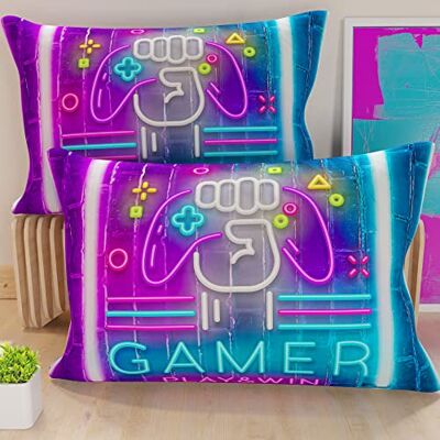 PETTI ARTIGIANI ITALIANI Par de Fundas de Almohada 50x80 cm, Pareja de Funda de Cojín Gamer, 100% Microfibra Hipoalergénica, Paquete de 2, Made in Italy PETTI ARTIGIANI ITALIANI Par de Fundas de Almohada 50x80 cm, Pareja de Funda de Cojín Gamer, 100% Microfibra Hipoalergénica, Paquete de 2, Made in Italy