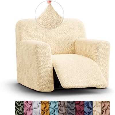 Menotti Funda desinfectada para sillón reclinable, Funda para sillón, Funda de Tela Suave, Protector elástico para Muebles reclinables, Microfibra, Color Beige (Silla reclinable) Menotti Funda desinfectada para sillón reclinable, Funda para sillón, Funda de Tela Suave, Protector elástico para Muebles reclinables, Microfibra, Color Beige (Silla reclinable)
