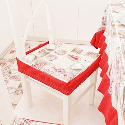 PETTI ARTIGIANI ITALIANI Cojines para Silla de Cocina con elástico de 2 Piezas, Fundas de cojín para Silla de algodón con elástico de 40 x 40 cm – Juego de 2 diseños Lidia Rojo 100% Made in Italy PETTI ARTIGIANI ITALIANI Cojines para Silla de Cocina con elástico de 2 Piezas, Fundas de cojín para Silla de algodón con elástico de 40 x 40 cm – Juego de 2 diseños Lidia Rojo 100% Made in Italy