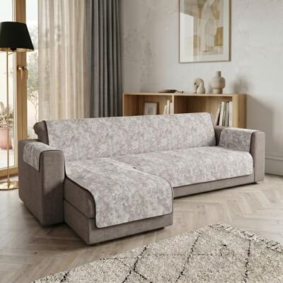 Italian Bed Linen Cubre sofá Glamour Chaise Longue Izquierda Made in Italy – salvacochón con Fondo de Goma Antideslizante y reposabrazos, Asiento 290 cm, Protector de sofá Artesanal Lavable en Color Liso – Marrone Italian Bed Linen Cubre sofá Glamour Chaise Longue Izquierda Made in Italy – salvacochón con Fondo de Goma Antideslizante y reposabrazos, Asiento 290 cm, Protector de sofá Artesanal Lavable en Color Liso – Marrone