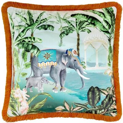 Paoletti Funda de cojín de Terciopelo con Estampado de Escena Odisha Multicolor 50x50cm Paoletti Funda de cojín de Terciopelo con Estampado de Escena Odisha Multicolor 50x50cm