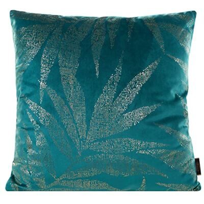 Eurofirany Elegantes Fundas de cojín de Terciopelo con Estampado Decorativo de 45 x 45 cm, Funda de cojín de Terciopelo Suave, cojín de sofá, Hojas exóticas, Turquesa Eurofirany Elegantes Fundas de cojín de Terciopelo con Estampado Decorativo de 45 x 45 cm, Funda de cojín de Terciopelo Suave, cojín de sofá, Hojas exóticas, Turquesa