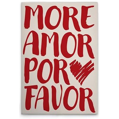A.S. Création WTD More Amor por Favor Lienzo decorativo (80 x 120 cm), color beige y rojo A.S. Création WTD More Amor por Favor Lienzo decorativo (80 x 120 cm), color beige y rojo