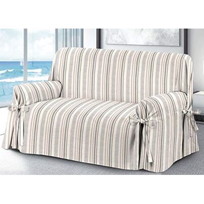BIANCHERIAWEB Funda para sofá con Lazos y Lazos, Funda de protección para sofá, Fabricada en Italia, sillón Color Gris Riviera BIANCHERIAWEB Funda para sofá con Lazos y Lazos, Funda de protección para sofá, Fabricada en Italia, sillón Color Gris Riviera