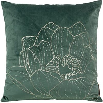 Eurofirany Elegante Funda de cojín de Terciopelo con Estampado de 45 x 45 cm, Funda de cojín de Terciopelo Suave, Flor de Loto, Menta Oscura Eurofirany Elegante Funda de cojín de Terciopelo con Estampado de 45 x 45 cm, Funda de cojín de Terciopelo Suave, Flor de Loto, Menta Oscura