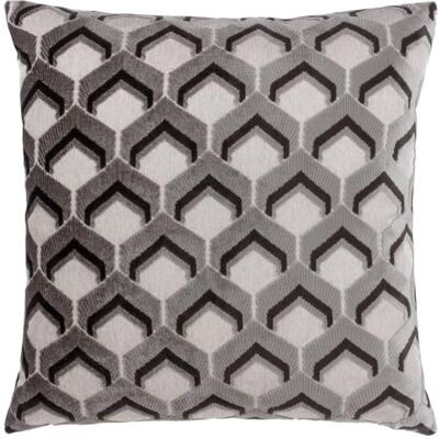 Funda de cojín de terciopelo Jacquard Ledbury de Paoletti - Negro/gris oscuro - Tamaño 45 cm x 45 cm Funda de cojín de terciopelo Jacquard Ledbury de Paoletti - Negro/gris oscuro - Tamaño 45 cm x 45 cm