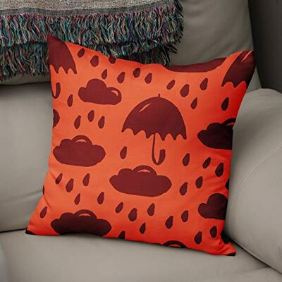 Bonamaison Lluvia Funda de Cojín, Naranja, 43 x 43 cm, 1 Unidad Bonamaison Lluvia Funda de Cojín, Naranja, 43 x 43 cm, 1 Unidad